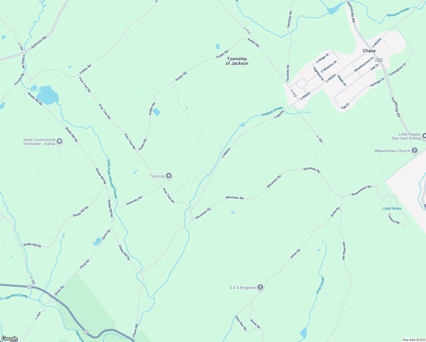 map of restaurants, bars, coffee shops, grocery stores, and more near 2778 Chase Road in Shavertown