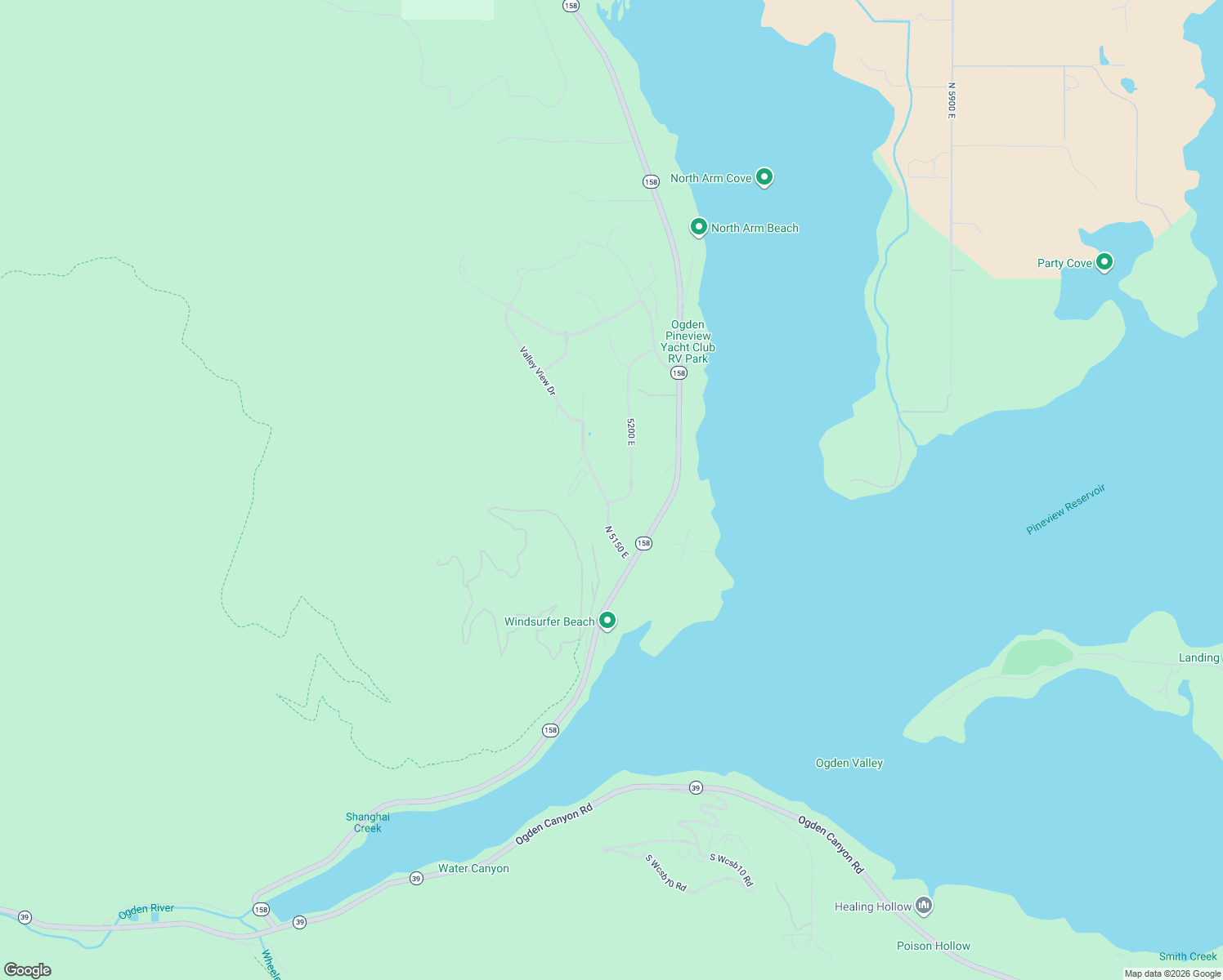map of restaurants, bars, coffee shops, grocery stores, and more near 652 North 5150 East in Eden