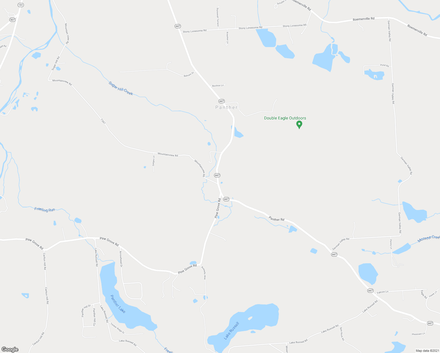 map of restaurants, bars, coffee shops, grocery stores, and more near 408 Pennsylvania 447 in Newfoundland