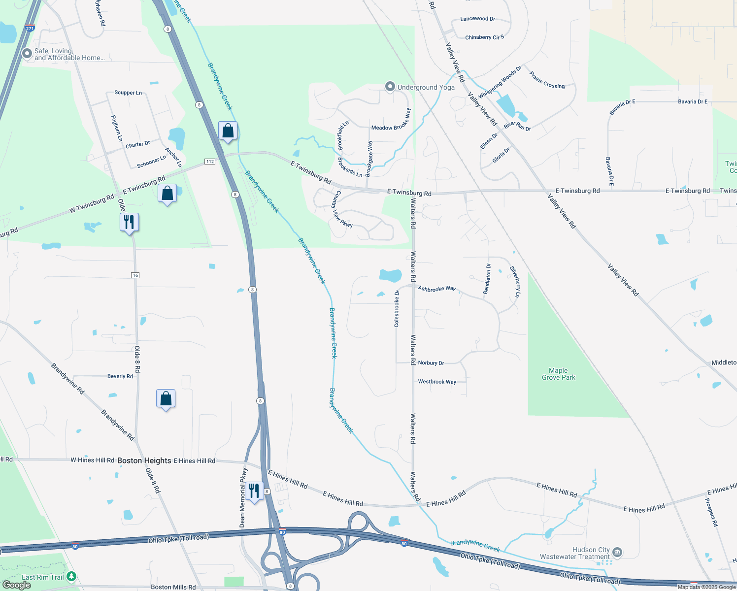 map of restaurants, bars, coffee shops, grocery stores, and more near 493 Carlsfield Way in Hudson