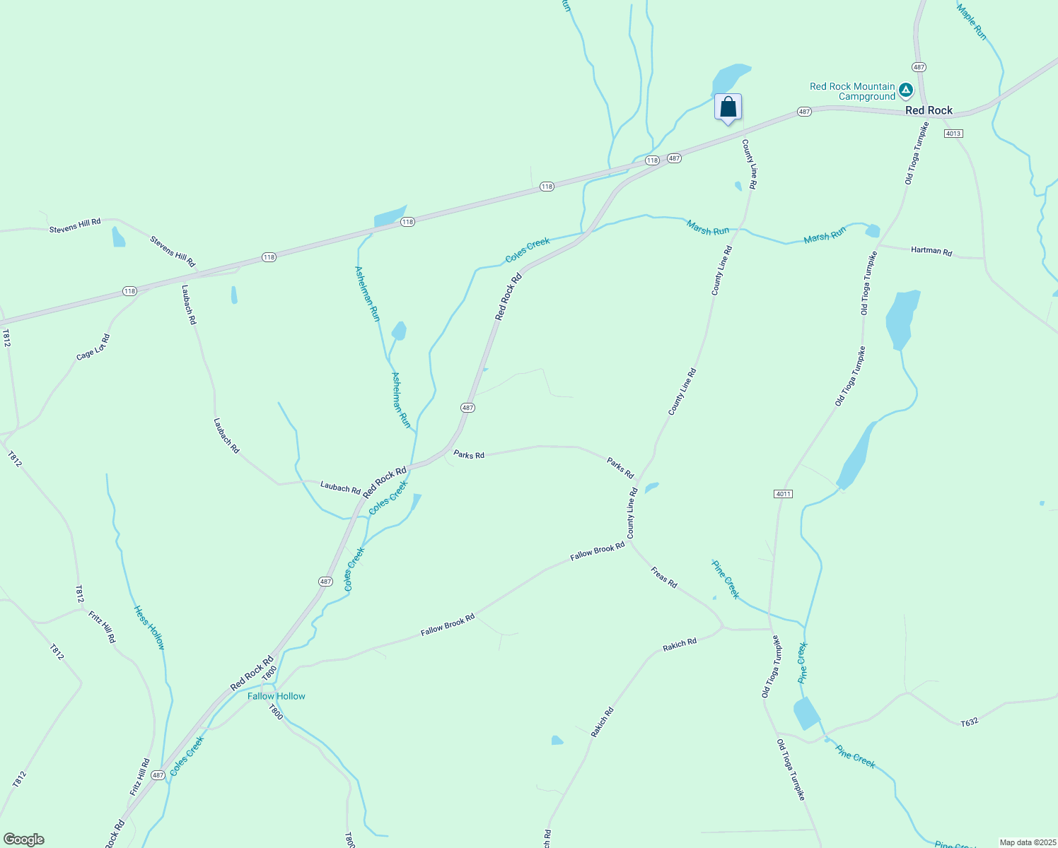 map of restaurants, bars, coffee shops, grocery stores, and more near Parks Road in Columbia County