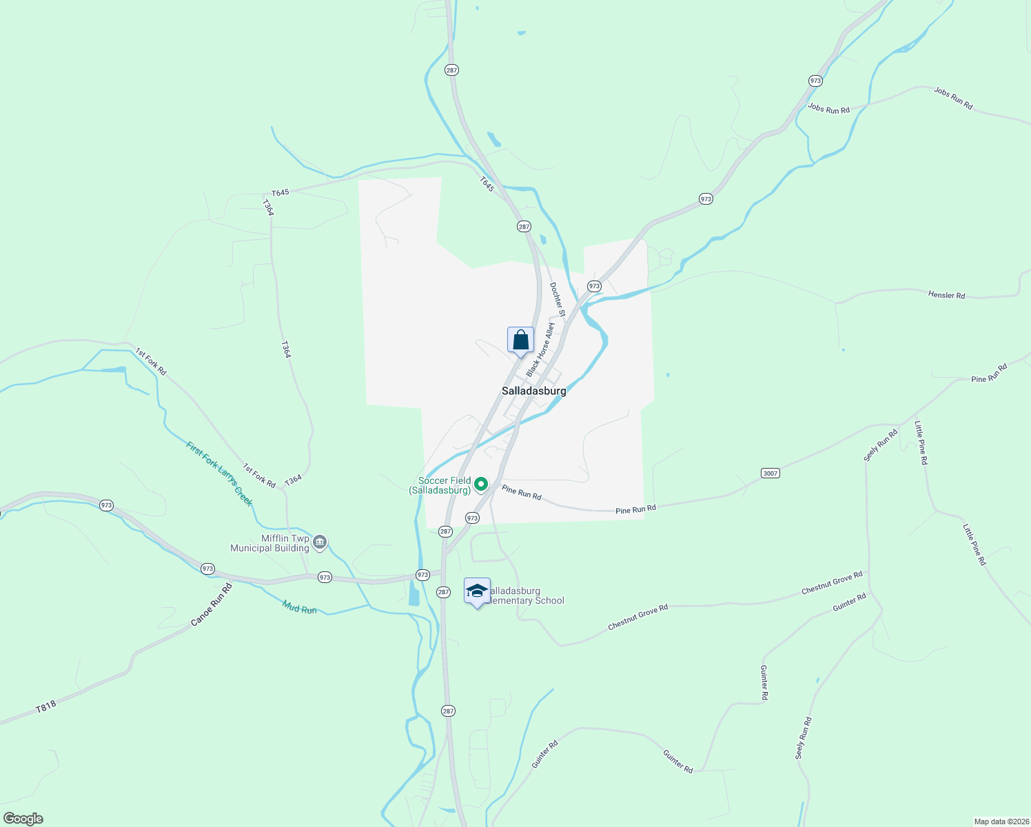 map of restaurants, bars, coffee shops, grocery stores, and more near 34-198 Water Street in Salladasburg