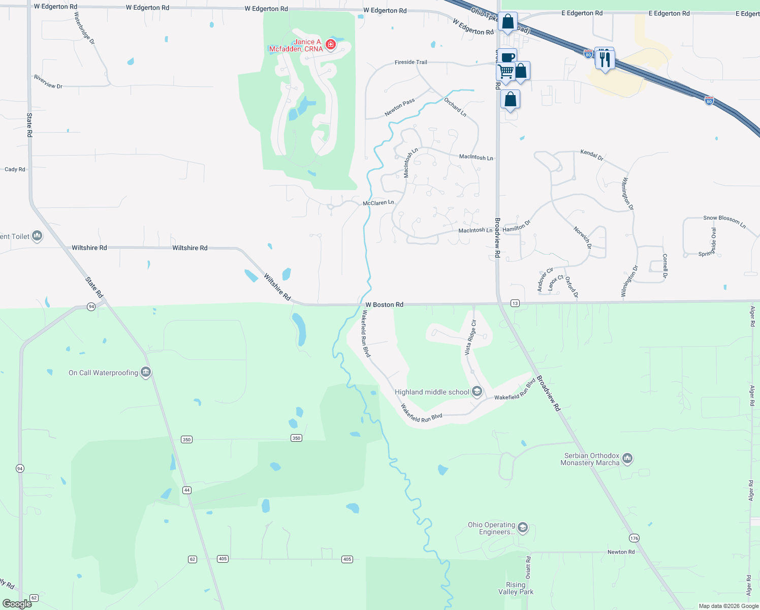 map of restaurants, bars, coffee shops, grocery stores, and more near 264 West Boston Road in Hinckley