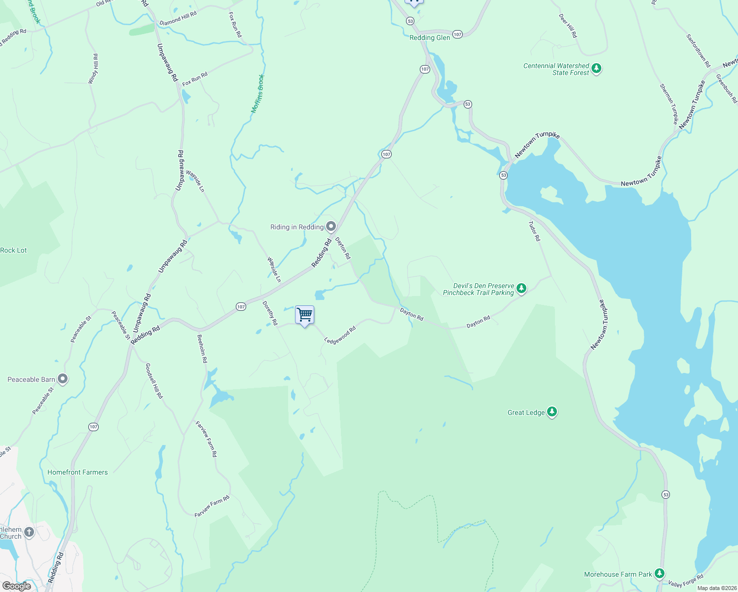 map of restaurants, bars, coffee shops, grocery stores, and more near 34 Dayton Road in Redding