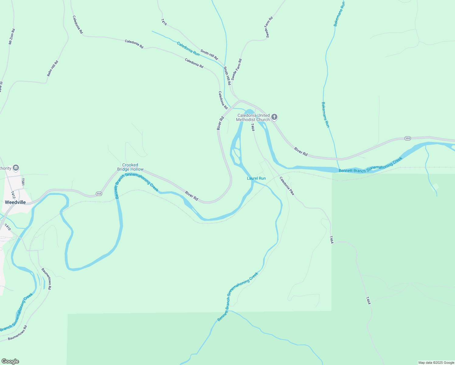map of restaurants, bars, coffee shops, grocery stores, and more near 2329 River Road in Weedville