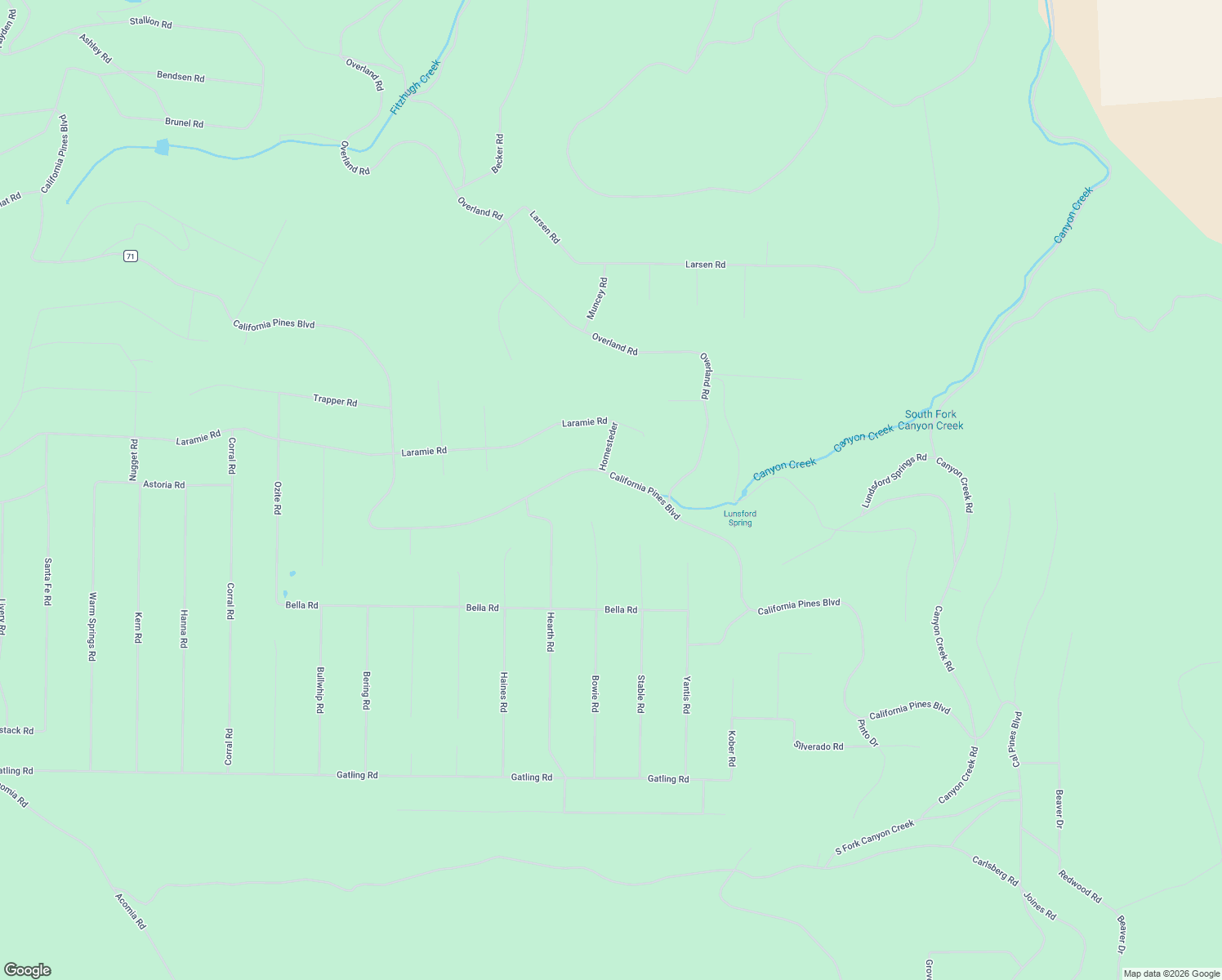 map of restaurants, bars, coffee shops, grocery stores, and more near California Pines Boulevard in Alturas