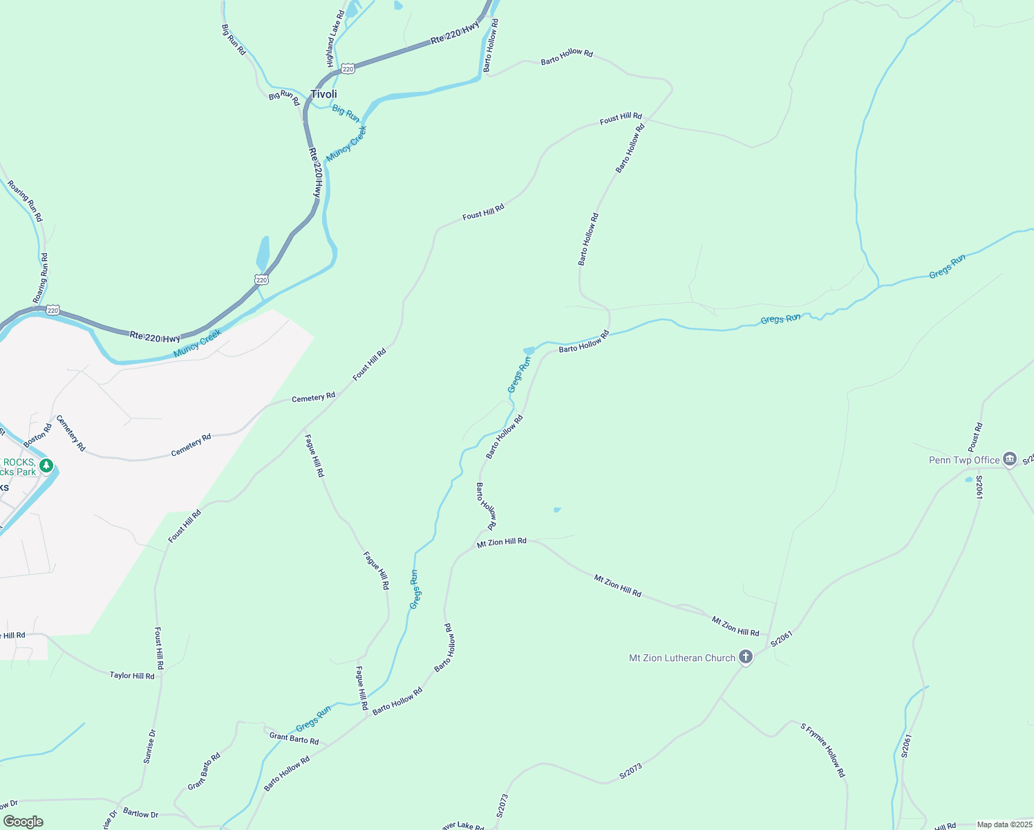 map of restaurants, bars, coffee shops, grocery stores, and more near 153 Rhedia Lane in Hughesville