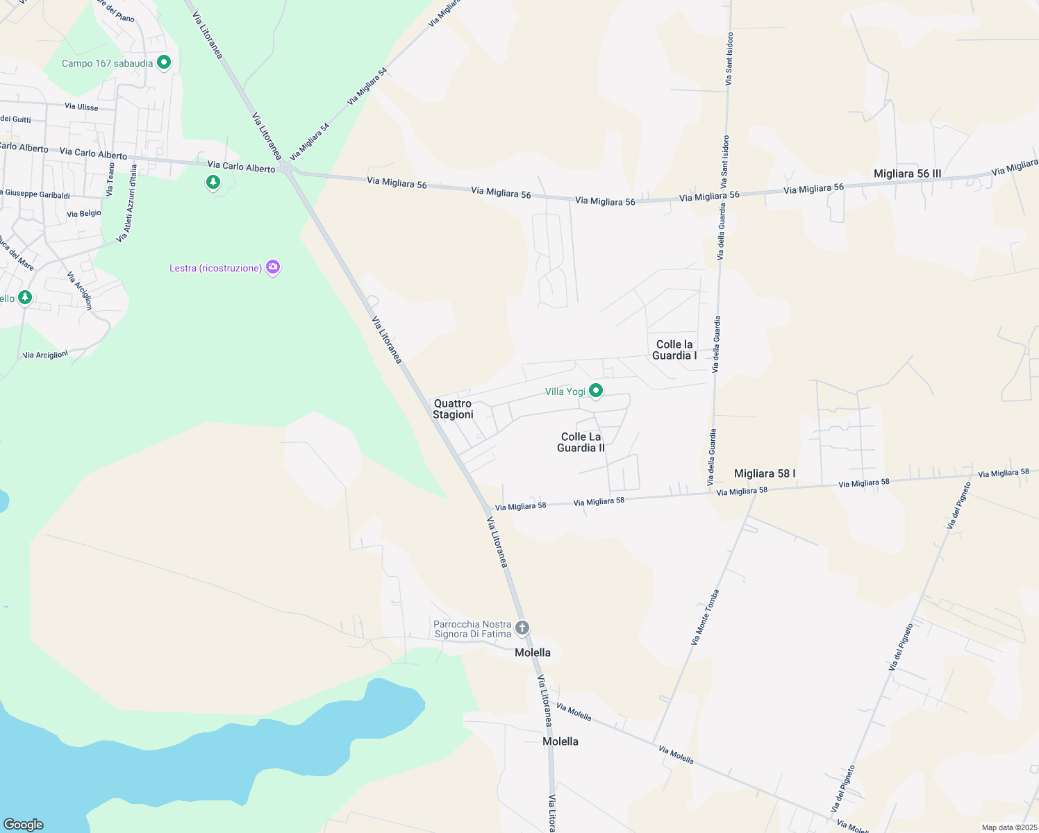 map of restaurants, bars, coffee shops, grocery stores, and more near Colle la Guardia in Colle La Guardia II