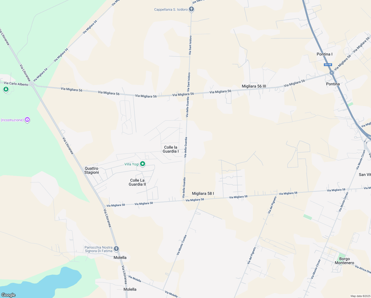 map of restaurants, bars, coffee shops, grocery stores, and more near 8 Via della Guardia in Colle La Guardia I