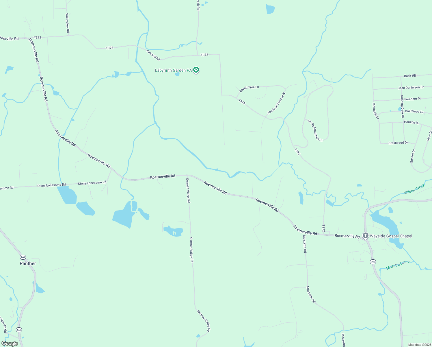 map of restaurants, bars, coffee shops, grocery stores, and more near Roemerville Road in Greentown