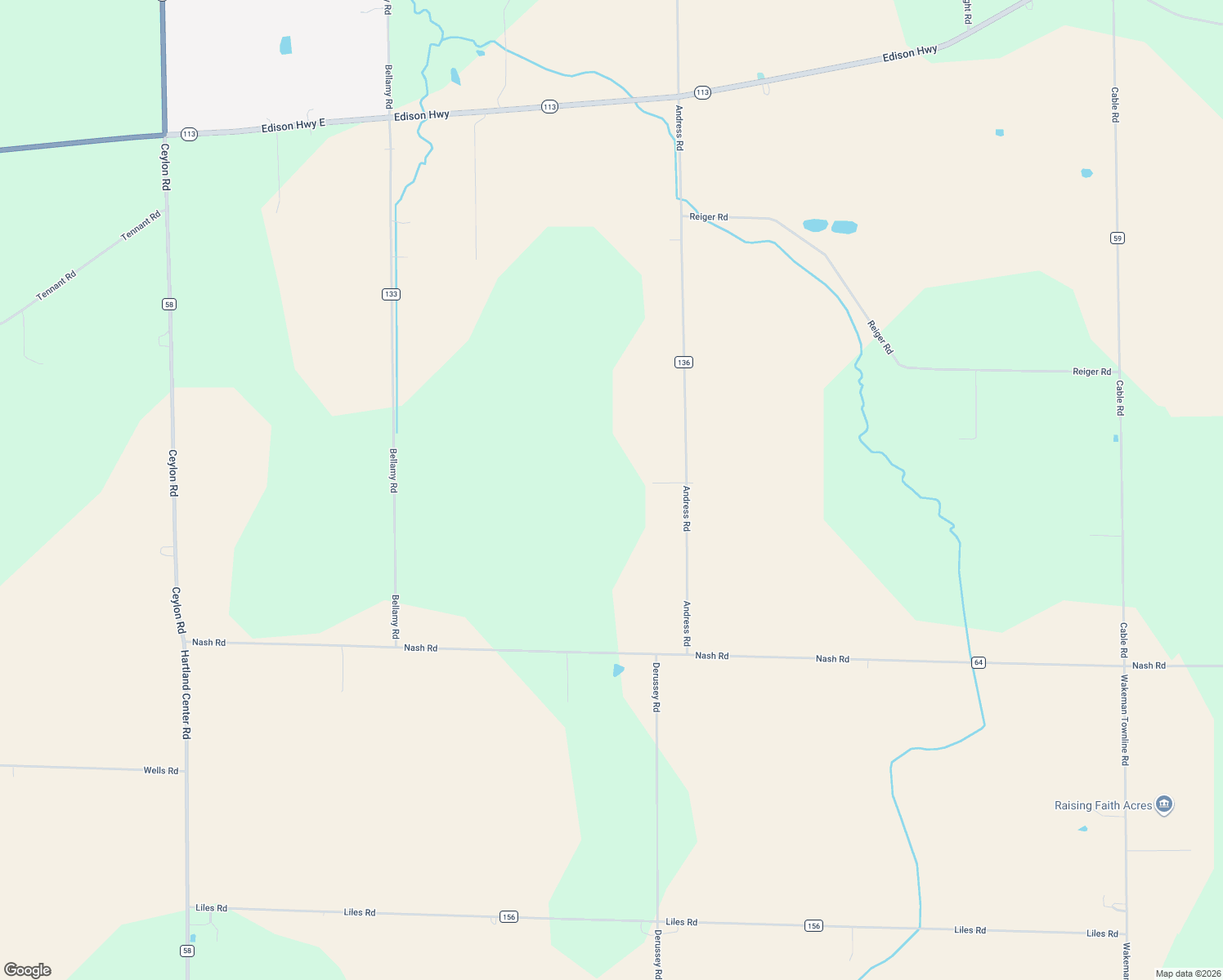 map of restaurants, bars, coffee shops, grocery stores, and more near 13701 Andress Rd in Berlin Heights