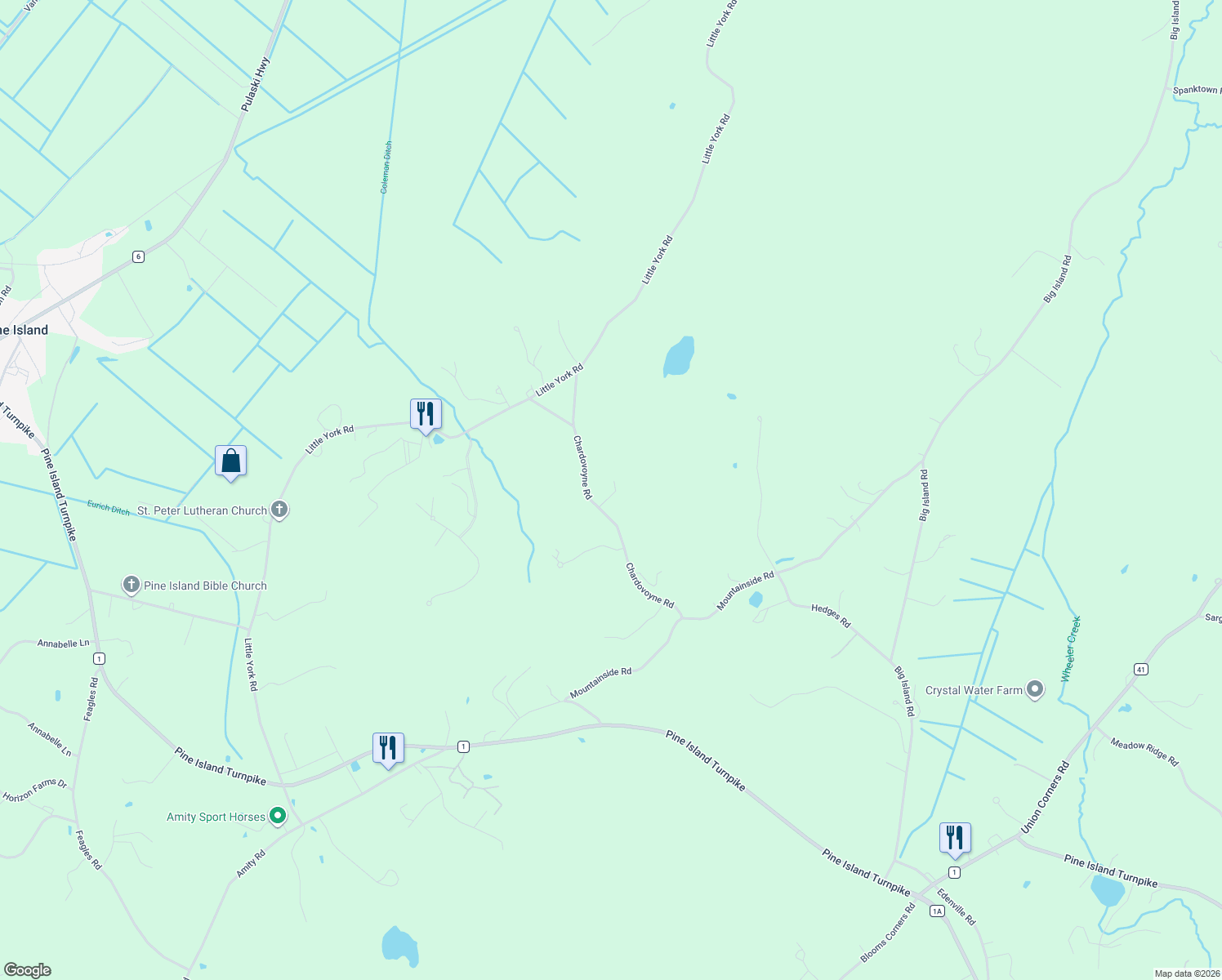 map of restaurants, bars, coffee shops, grocery stores, and more near 36 Chardavoyne Road in Warwick