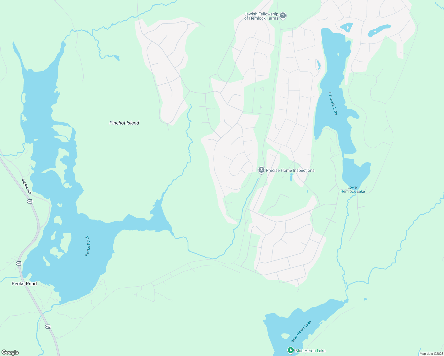 map of restaurants, bars, coffee shops, grocery stores, and more near 143 Canterbrook Drive in Hemlock Farms