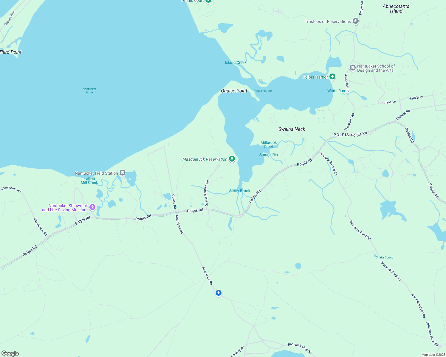 map of restaurants, bars, coffee shops, grocery stores, and more near 5 Quaise Pasture Road in Nantucket