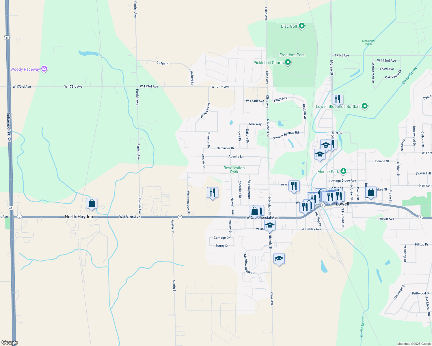 map of restaurants, bars, coffee shops, grocery stores, and more near 754 Mohawk Dr in Lowell