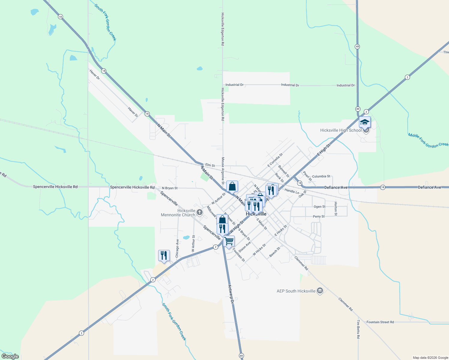 map of restaurants, bars, coffee shops, grocery stores, and more near 416 Oscar St in Hicksville