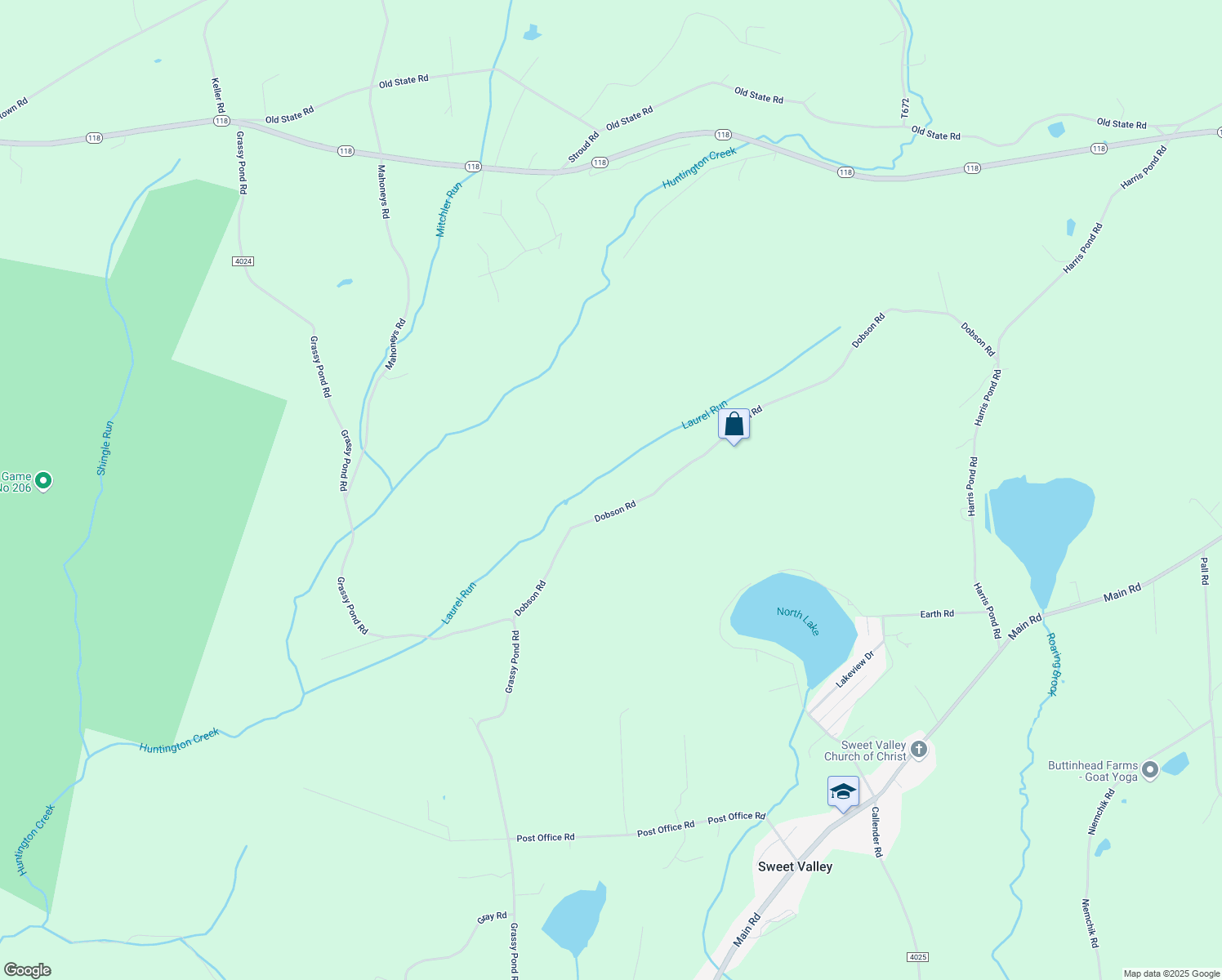map of restaurants, bars, coffee shops, grocery stores, and more near Dobson Road in Sweet Valley
