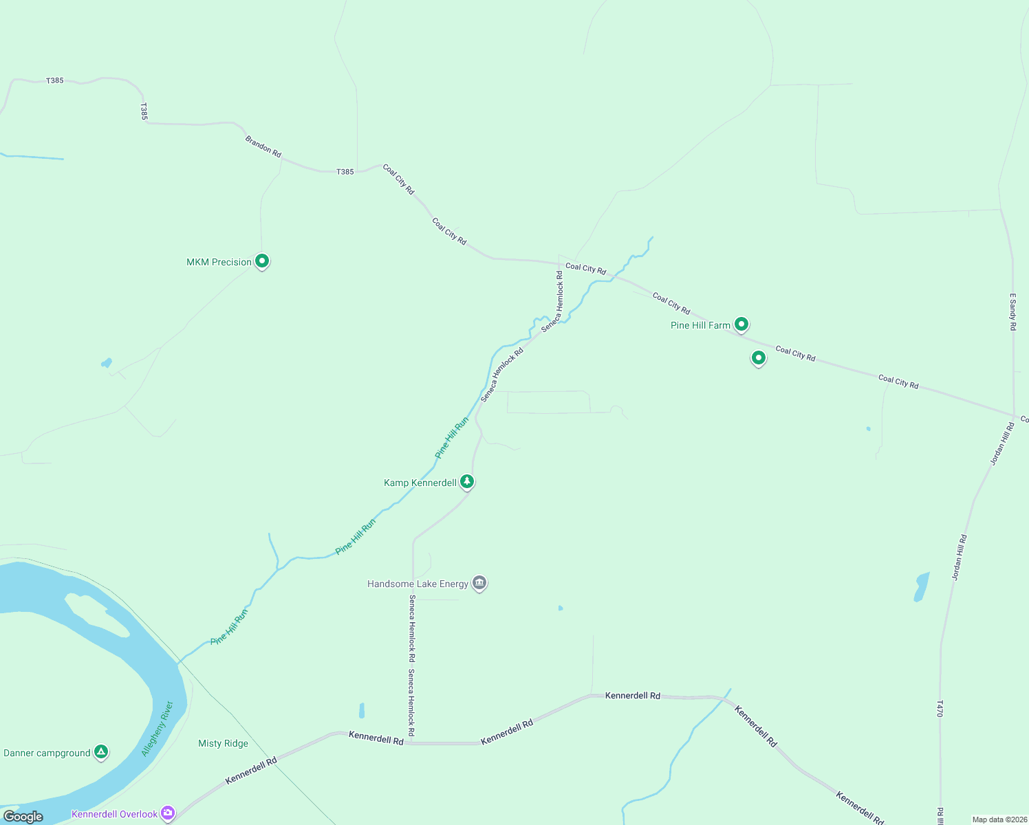 map of restaurants, bars, coffee shops, grocery stores, and more near 101 Daugherty Drive in Kennerdell