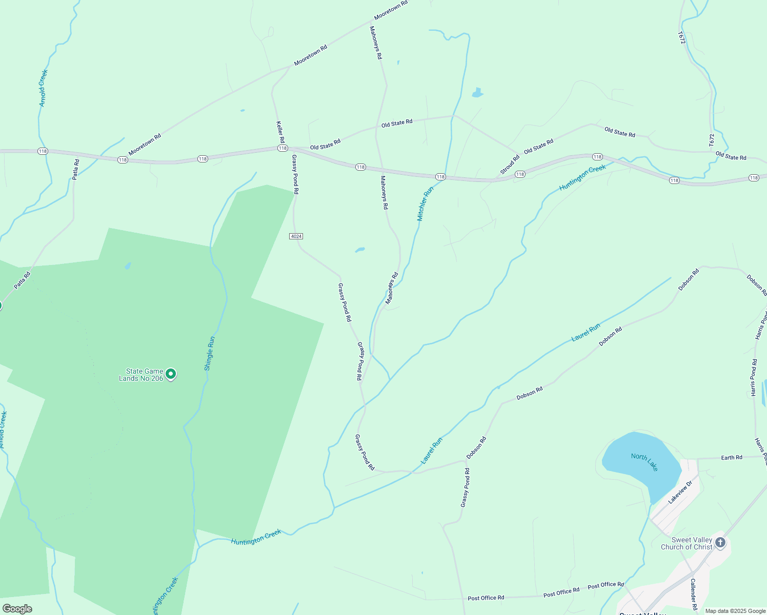 map of restaurants, bars, coffee shops, grocery stores, and more near Mahoneys Road in Sweet Valley