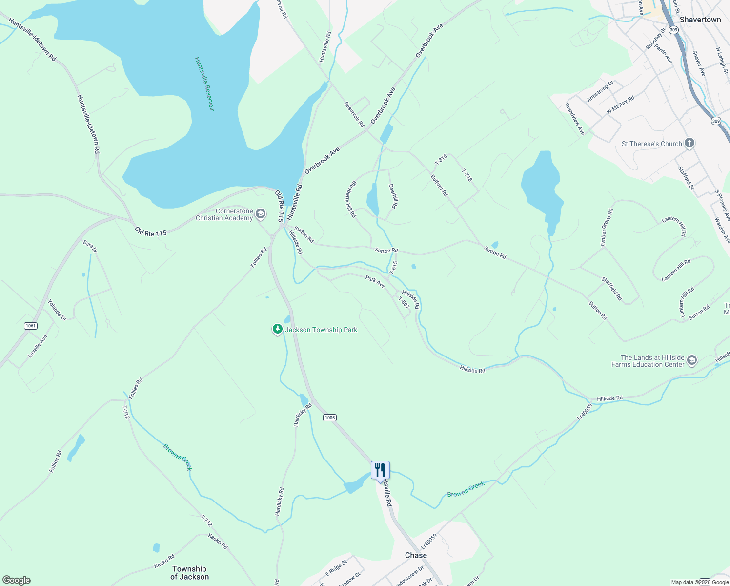 map of restaurants, bars, coffee shops, grocery stores, and more near 328 Vista Drive in Shavertown