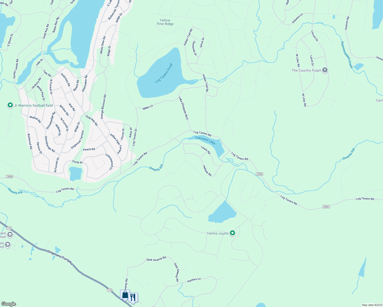 map of restaurants, bars, coffee shops, grocery stores, and more near 103 Hebula Road in Milford