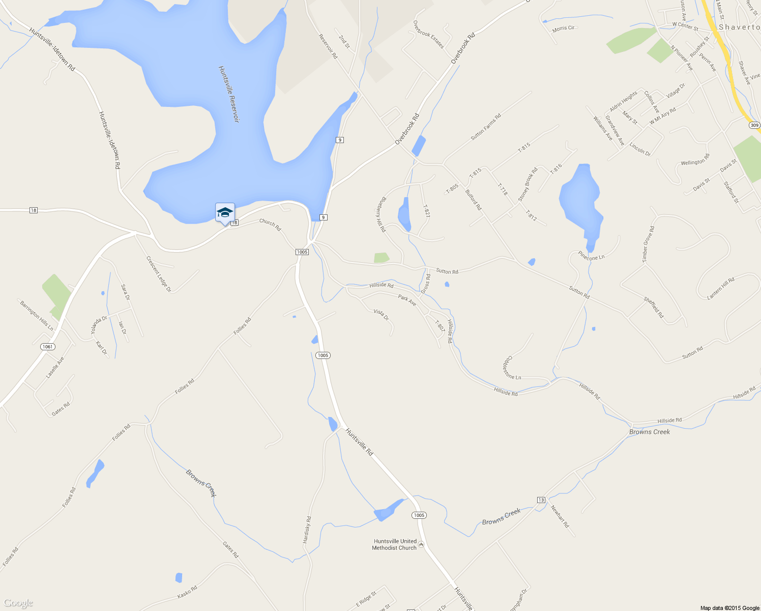 map of restaurants, bars, coffee shops, grocery stores, and more near 316 Vista Drive in Shavertown