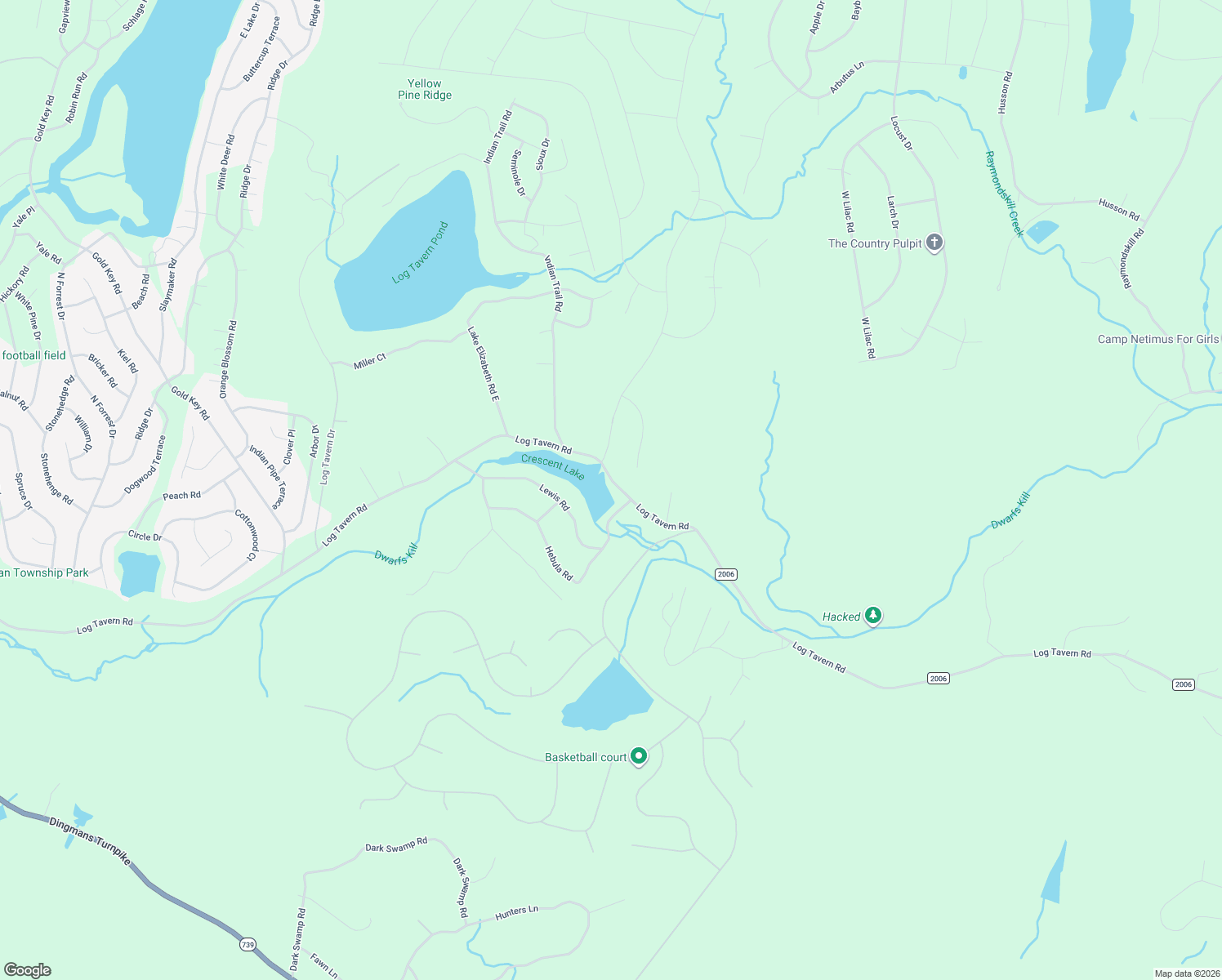 map of restaurants, bars, coffee shops, grocery stores, and more near 434 Log Tavern Rd in Milford