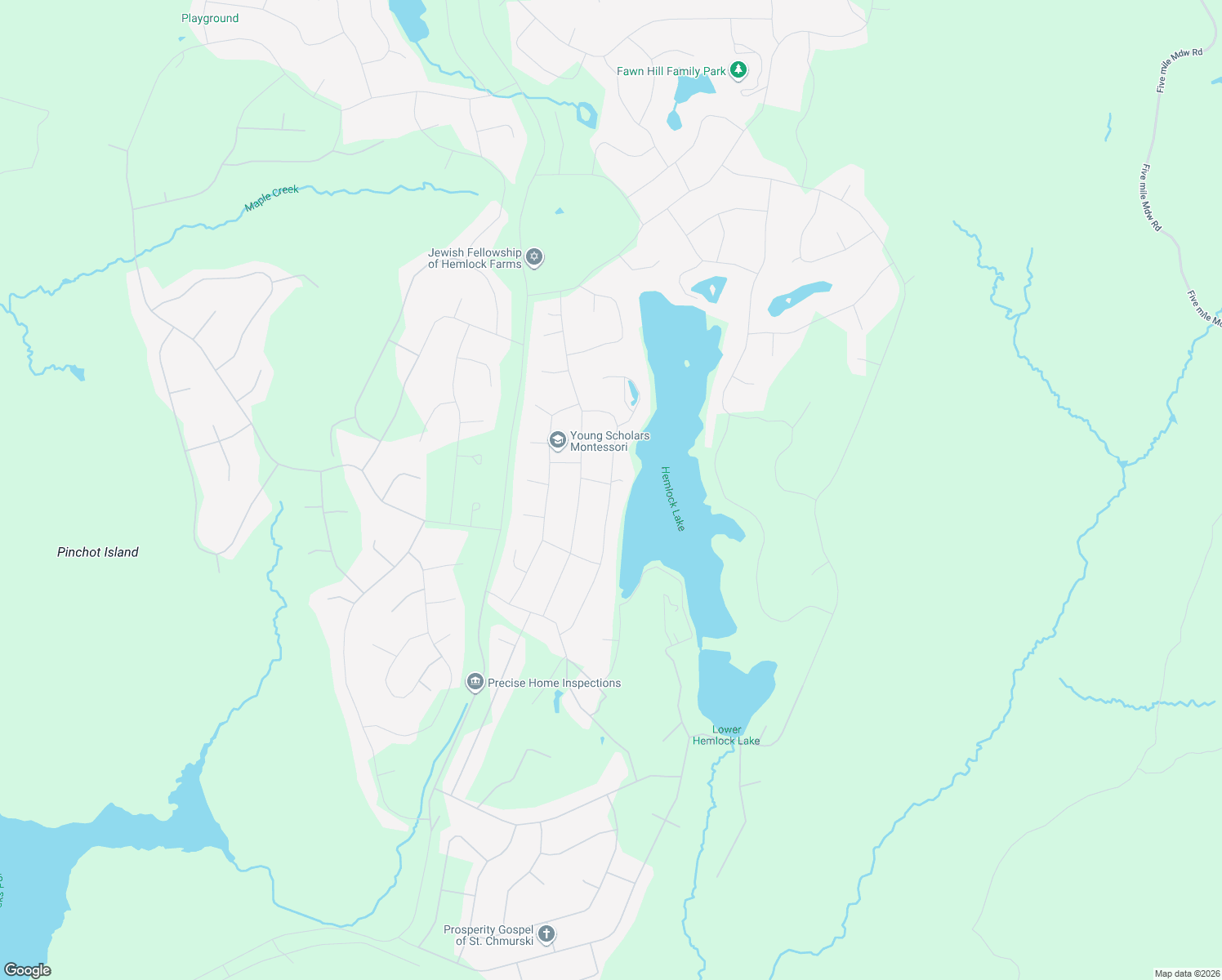 map of restaurants, bars, coffee shops, grocery stores, and more near 118 Waterview Drive in Hawley