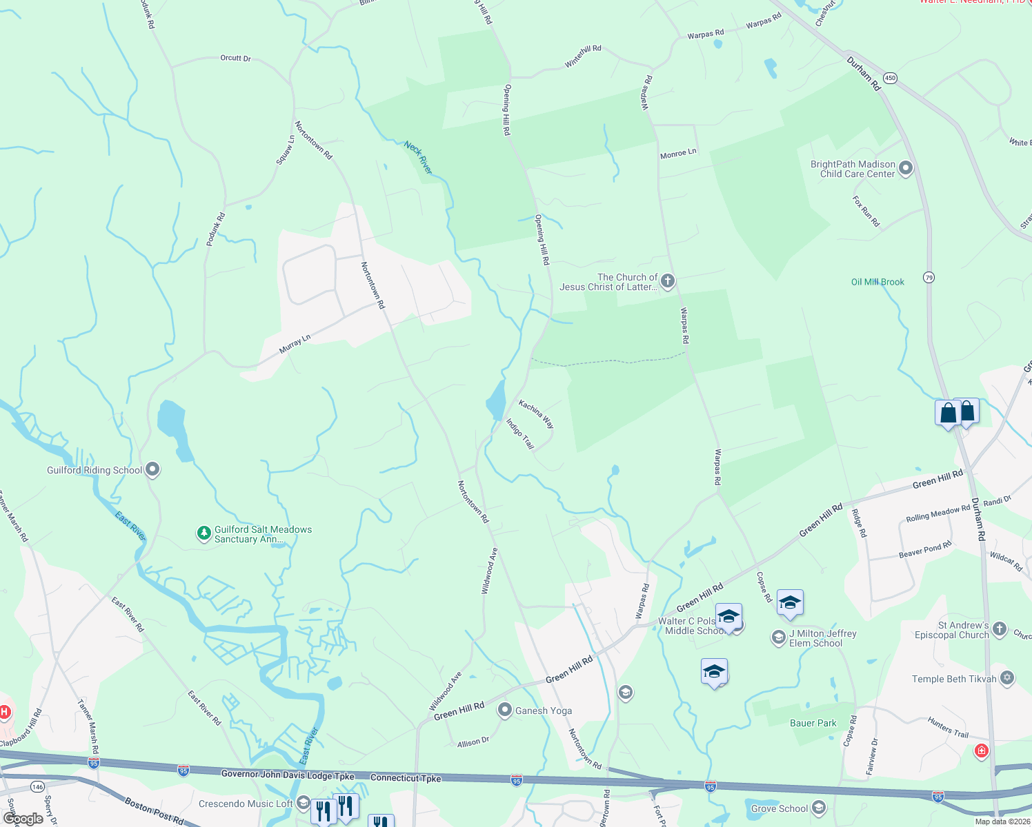 map of restaurants, bars, coffee shops, grocery stores, and more near 6 Kachina Way in Madison