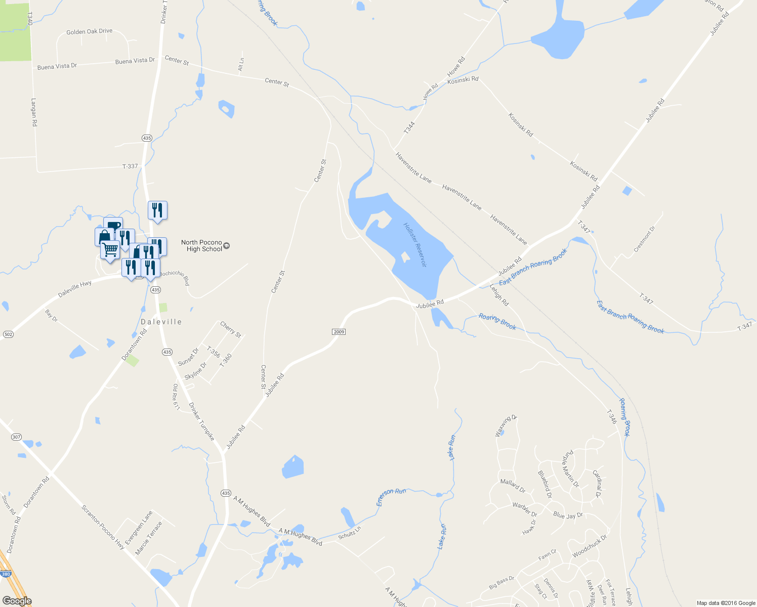 map of restaurants, bars, coffee shops, grocery stores, and more near Jubilee Road in Gouldsboro