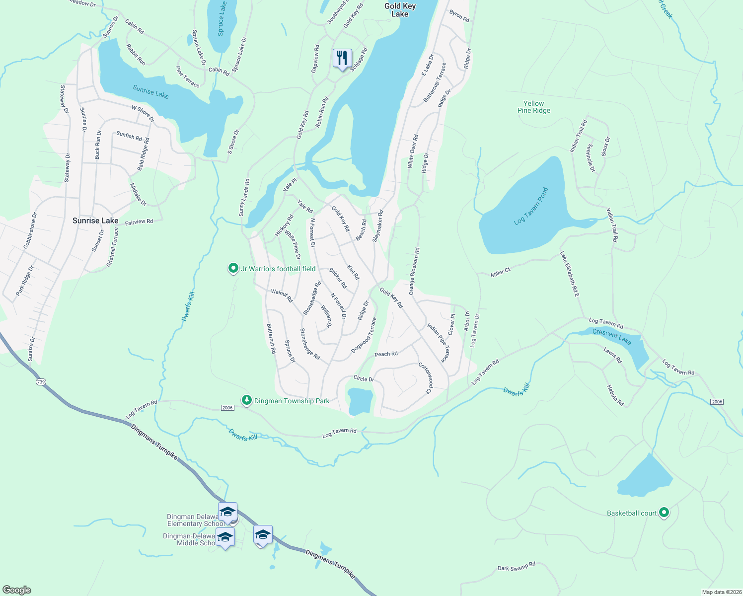 map of restaurants, bars, coffee shops, grocery stores, and more near 139 Dogwood Terrace in Milford