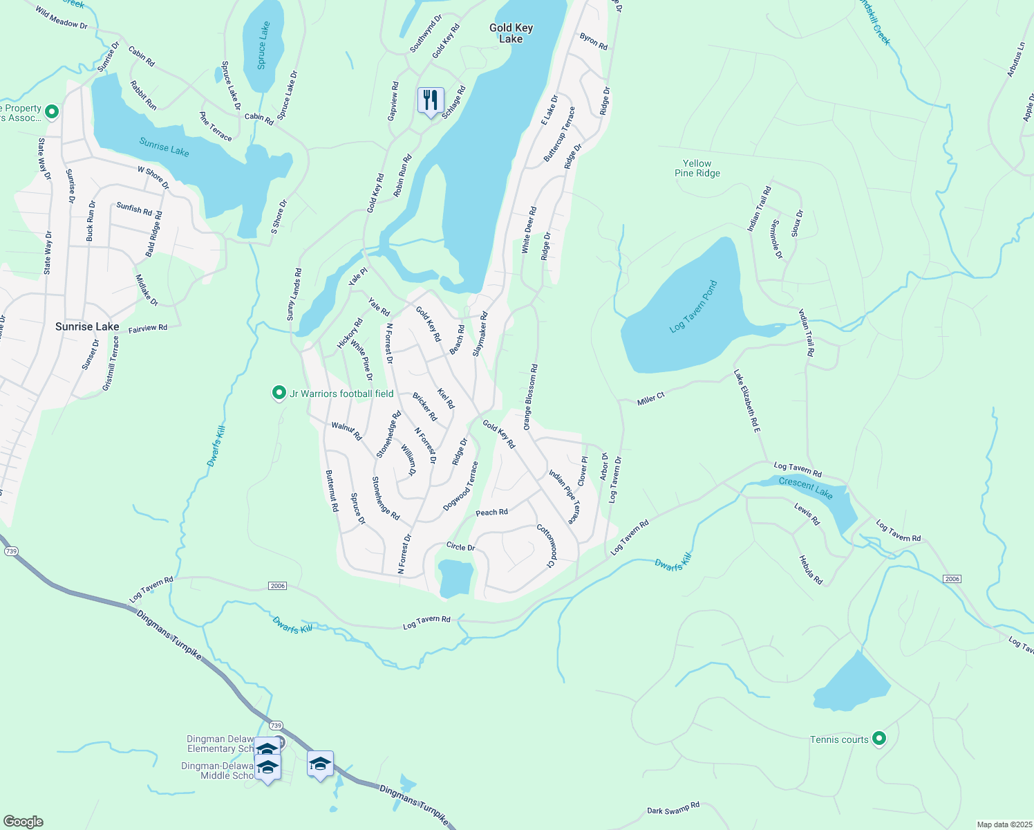 map of restaurants, bars, coffee shops, grocery stores, and more near 105 Pompom Ct in Milford