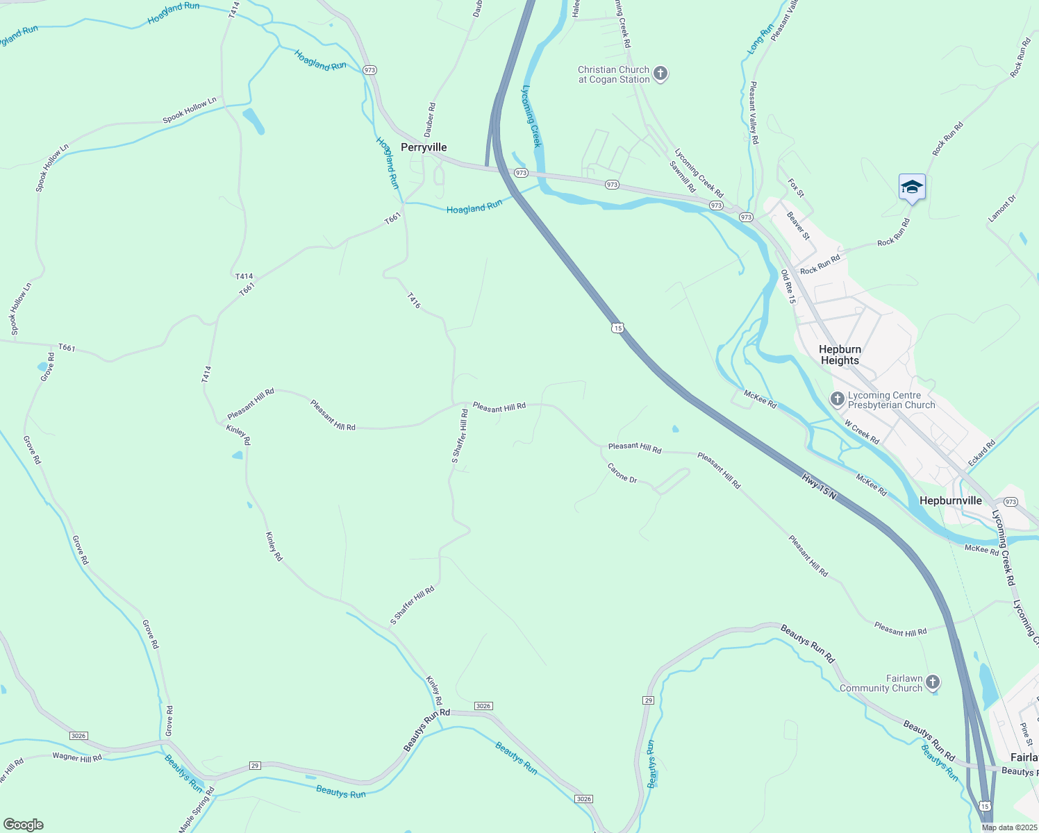 map of restaurants, bars, coffee shops, grocery stores, and more near 1953 Pleasant Hill Road in Cogan Station