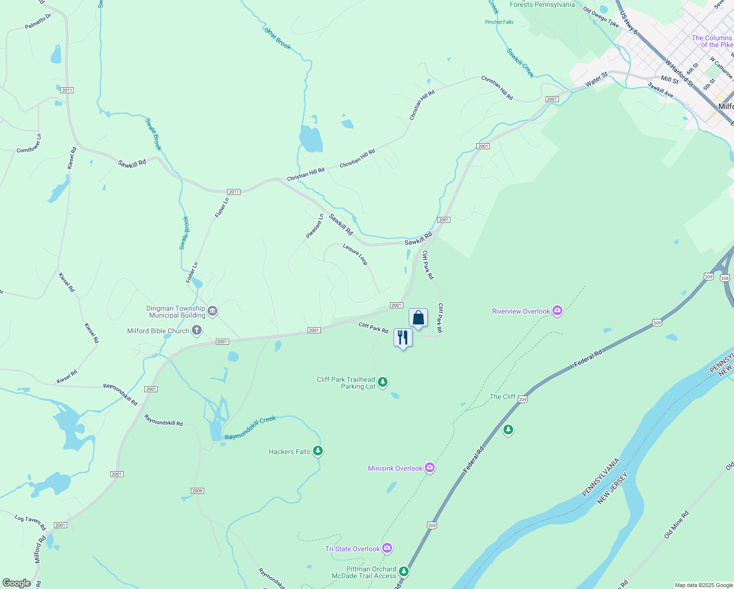 map of restaurants, bars, coffee shops, grocery stores, and more near 319 Rambling Way in Milford