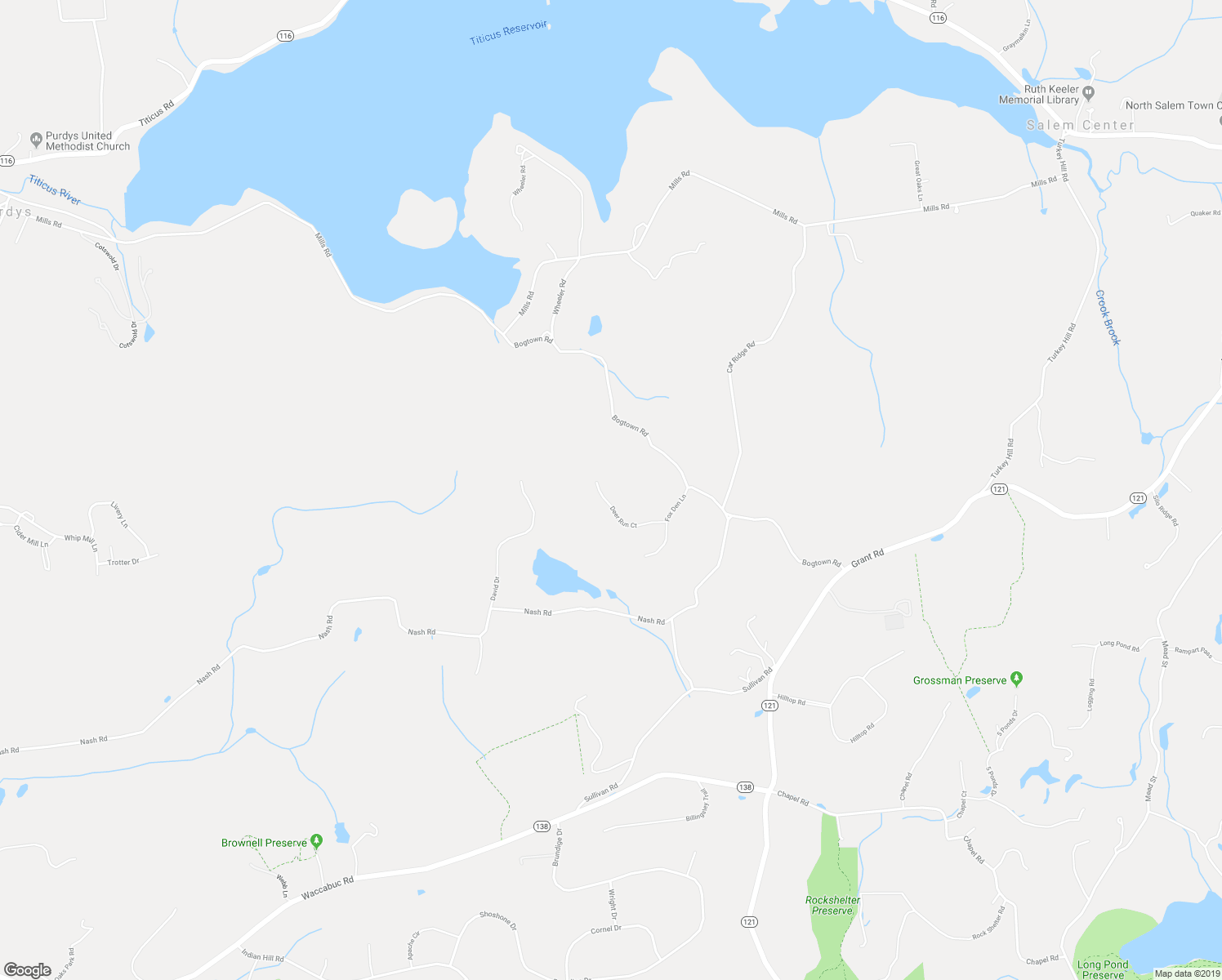 map of restaurants, bars, coffee shops, grocery stores, and more near 9 Deer Run Court in North Salem