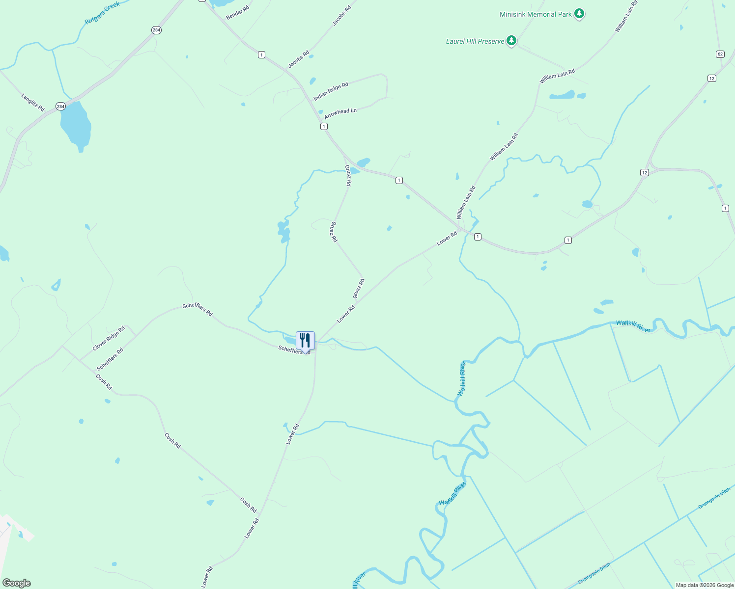 map of restaurants, bars, coffee shops, grocery stores, and more near 478 Lower Road in Westtown