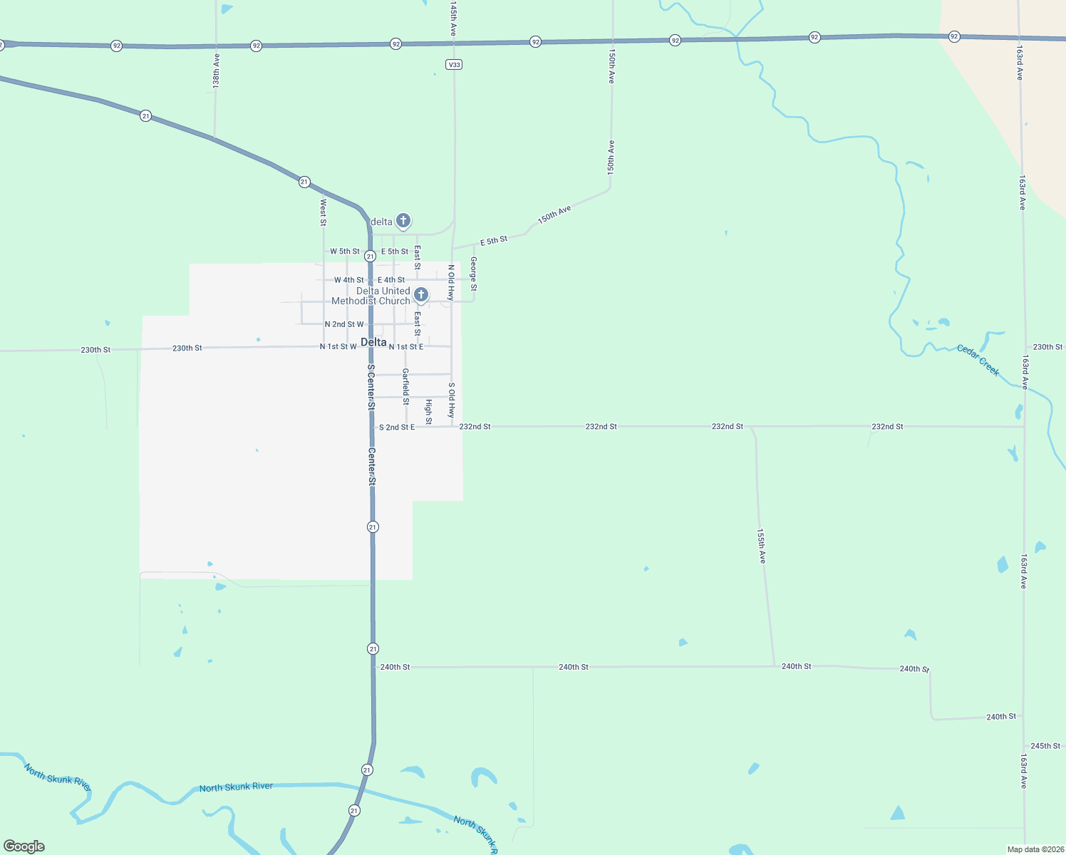 map of restaurants, bars, coffee shops, grocery stores, and more near S 2nd St E in Delta