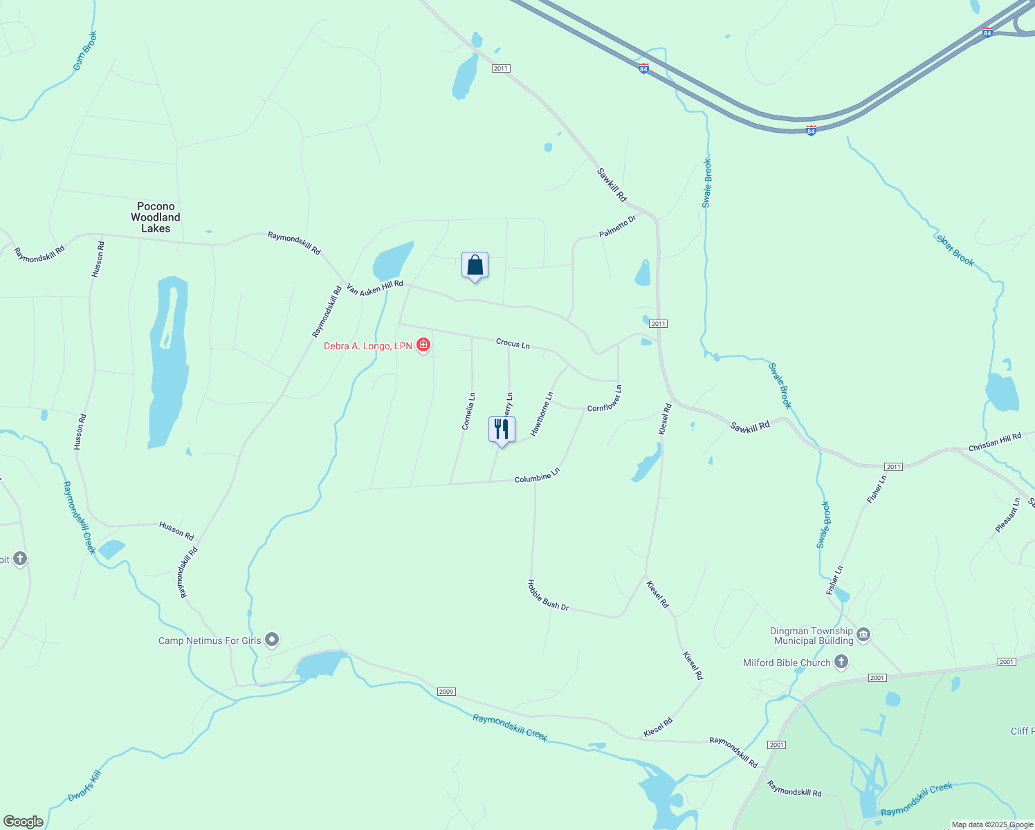 map of restaurants, bars, coffee shops, grocery stores, and more near 124 Cowberry Ln in Milford