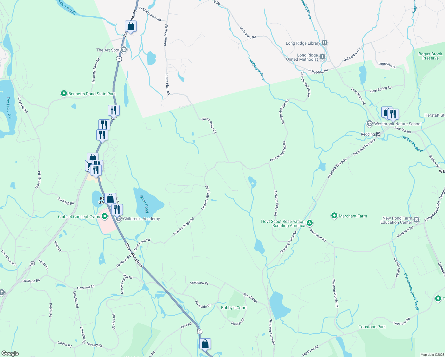 map of restaurants, bars, coffee shops, grocery stores, and more near 12 Werf Drive in Redding