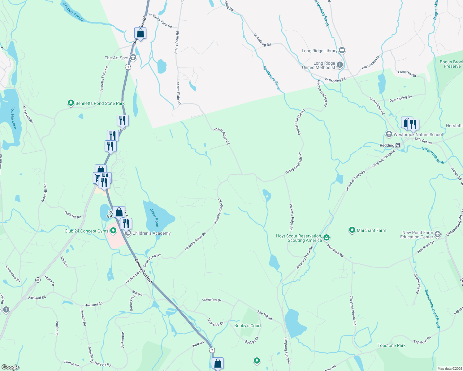 map of restaurants, bars, coffee shops, grocery stores, and more near 6 Werf Drive in Redding