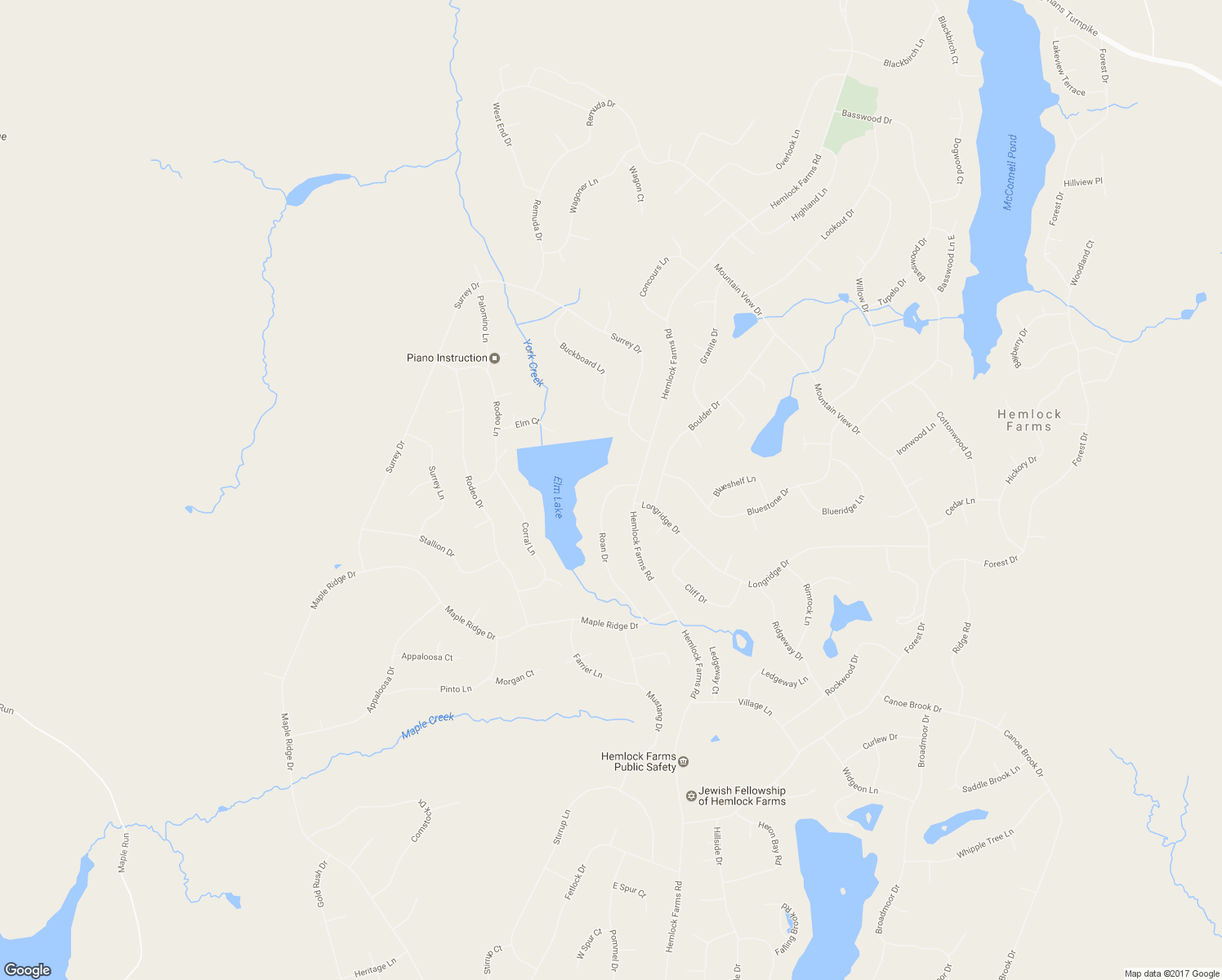 map of restaurants, bars, coffee shops, grocery stores, and more near 133 Roan Drive in Hawley