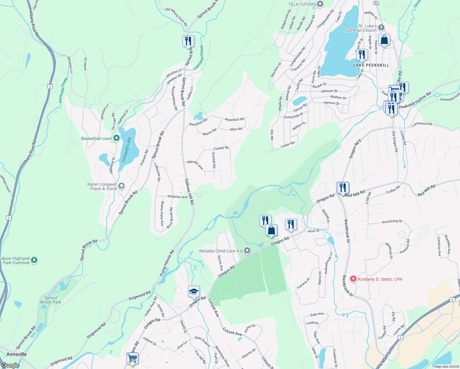 map of restaurants, bars, coffee shops, grocery stores, and more near 31 Ernst Road in Cortlandt