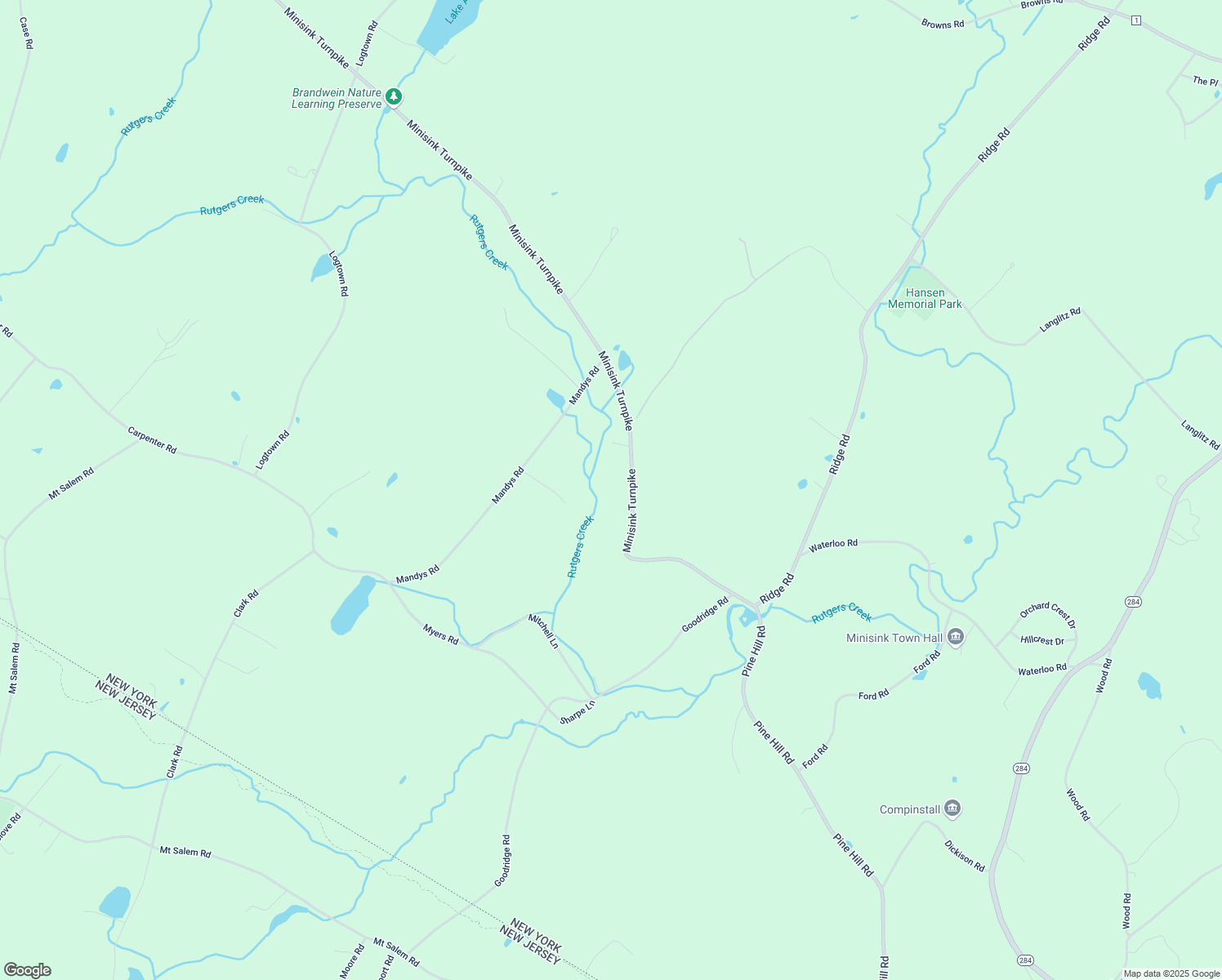 map of restaurants, bars, coffee shops, grocery stores, and more near 129 Minisink Turnpike in Westtown