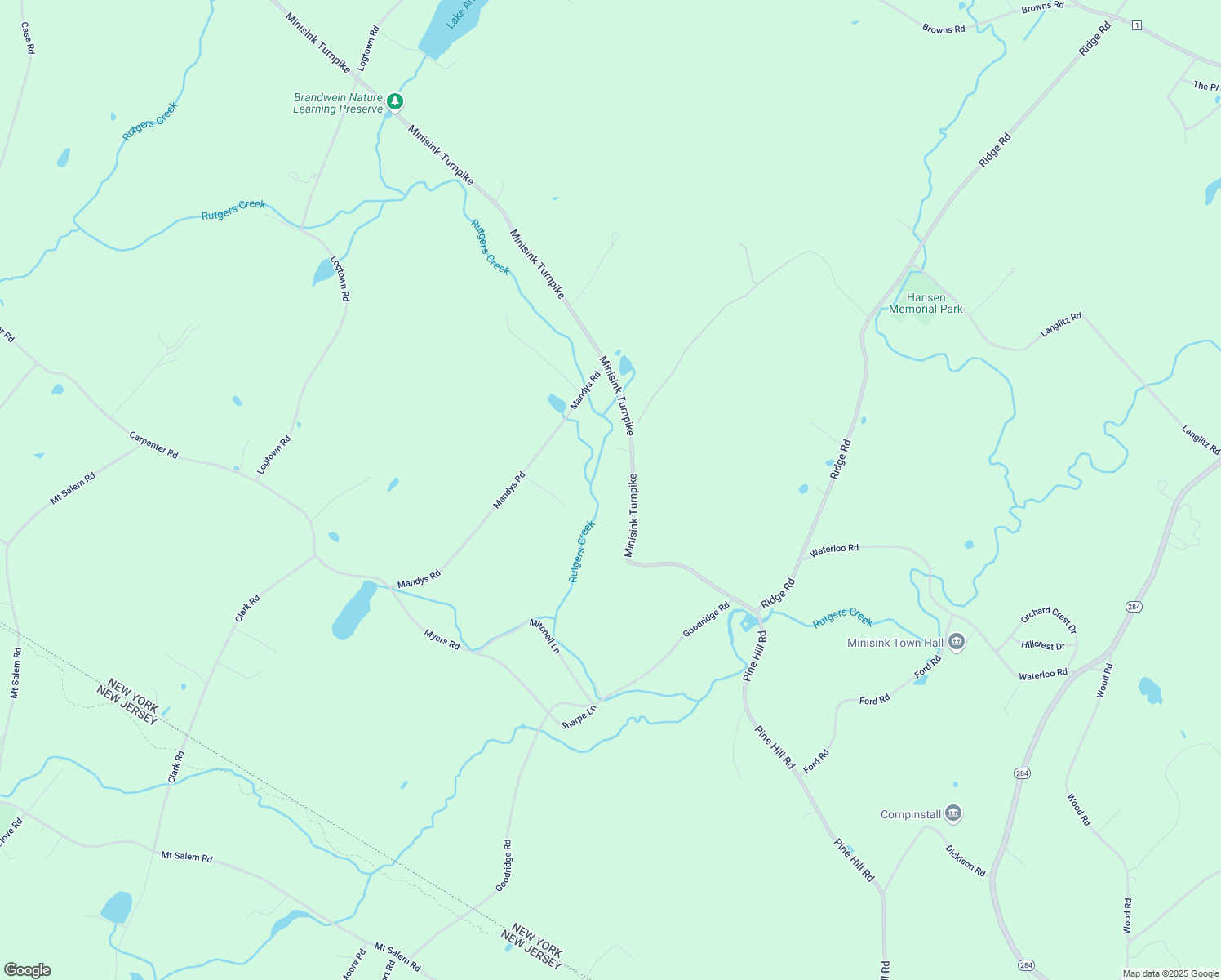 map of restaurants, bars, coffee shops, grocery stores, and more near 129 Minisink Turnpike in Westtown