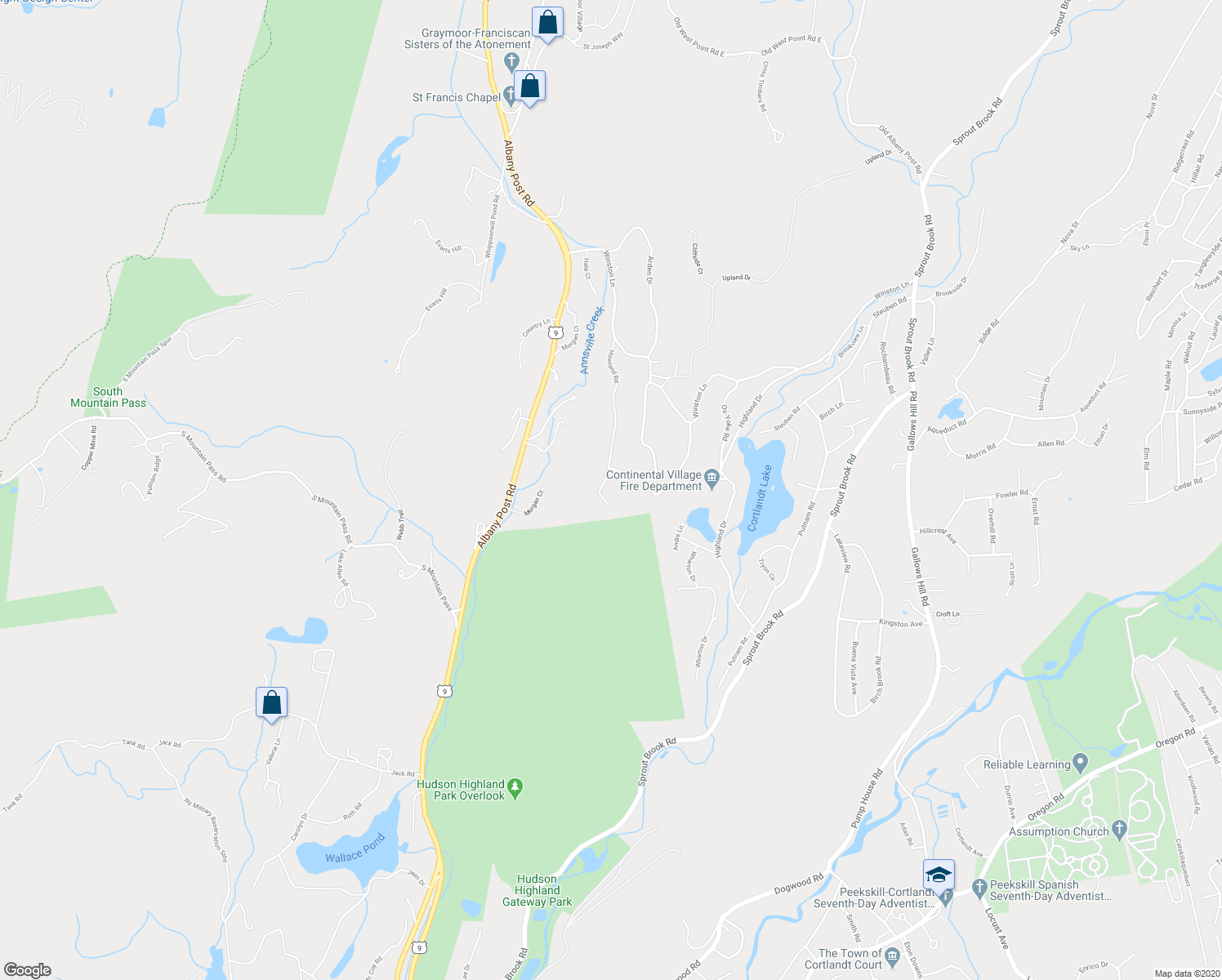 map of restaurants, bars, coffee shops, grocery stores, and more near 18 Howland Road in Philipstown