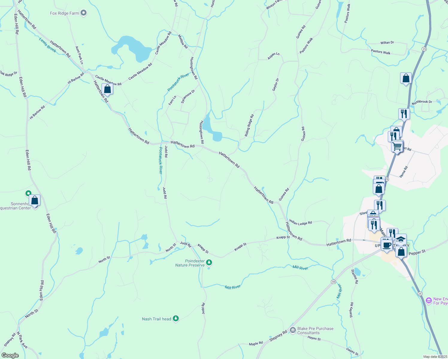 map of restaurants, bars, coffee shops, grocery stores, and more near 33 Williams Road in Monroe