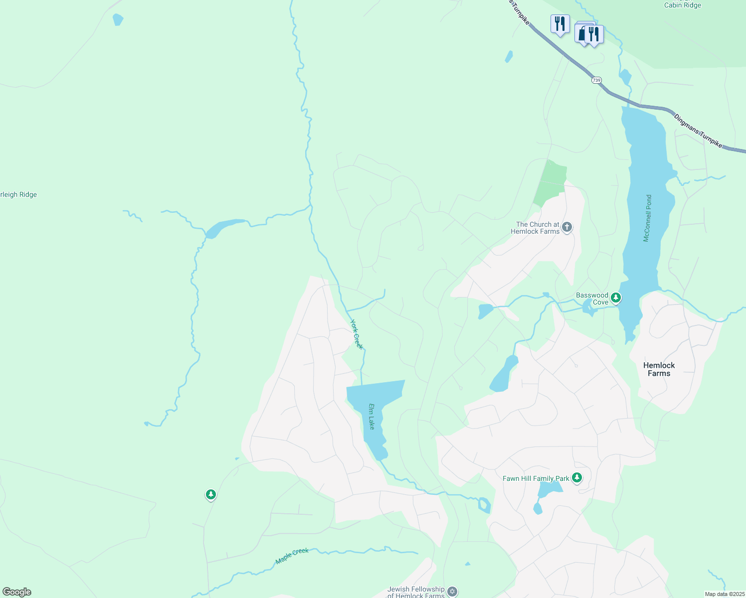 map of restaurants, bars, coffee shops, grocery stores, and more near 122 Surrey Drive in Hawley