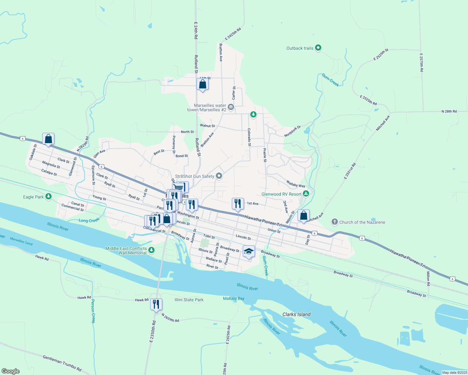 map of restaurants, bars, coffee shops, grocery stores, and more near 760 Opal Street in Marseilles