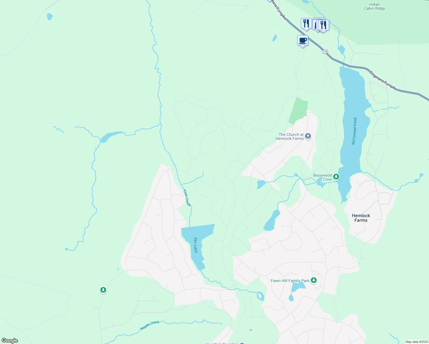 map of restaurants, bars, coffee shops, grocery stores, and more near 806 Surrey Court in Hawley