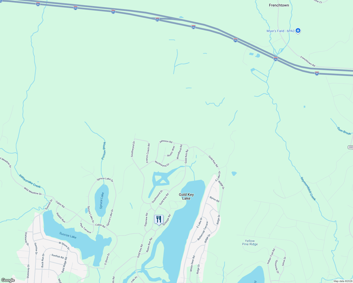 map of restaurants, bars, coffee shops, grocery stores, and more near 2617 Gold Key Estate in Milford